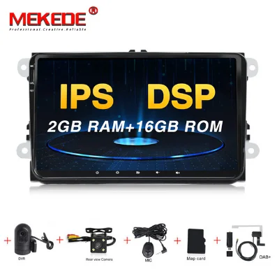 16G Camera DVR DAB MEKEDE 2 Din 9 дюймов Автомобильный DVD плеер для VW Volkswagen Passat Polo GOLF для Skoda Seat Leon gps-навигация FM RDS Карты радио 1080 P USB - Цвет: 16G Camera DVR DAB
