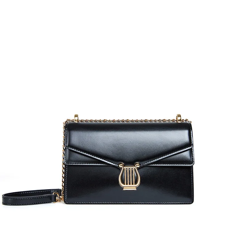 

Genuine leather handbags 2021 new chain leather small square bag leather bag niche messenger bag shoulder bag organ bag