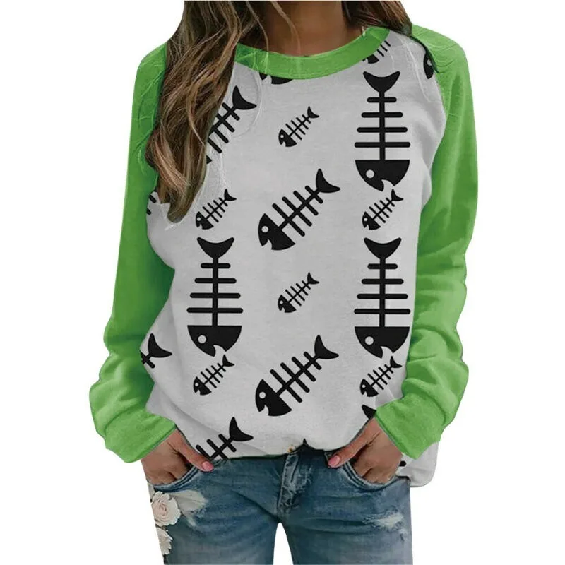 

Womens Animal Print Pullover Tops Ladies Long Sleeve T Shirt Casual Loose Blouse