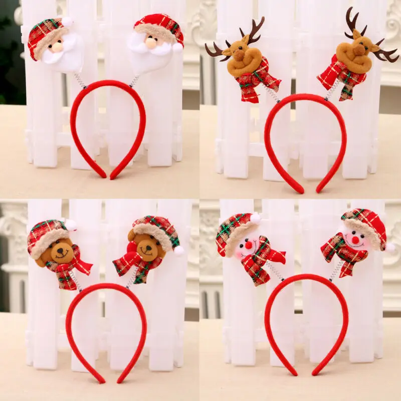 Милый Рождественский тематический головной убор Санта-Клаус Снеговик Олень Рог