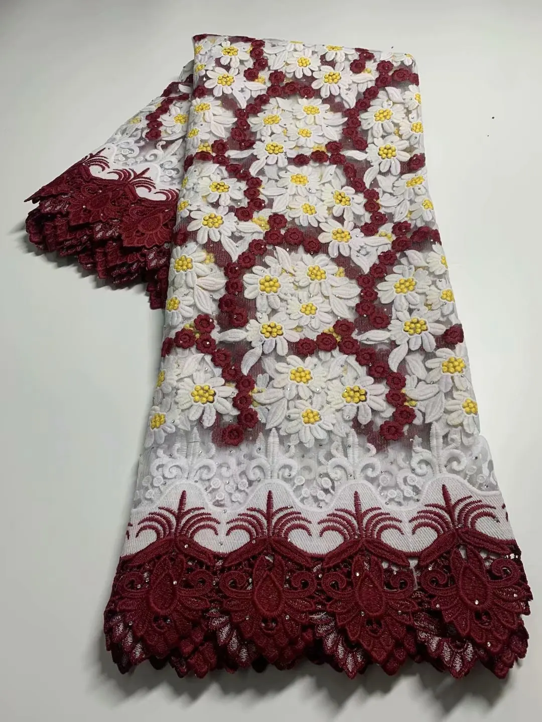 

African Tulle Lace Fabric fashion African French Lace Fabric High Quality Nigerian Embroidery Milk silk Lace Fabric For Wedding