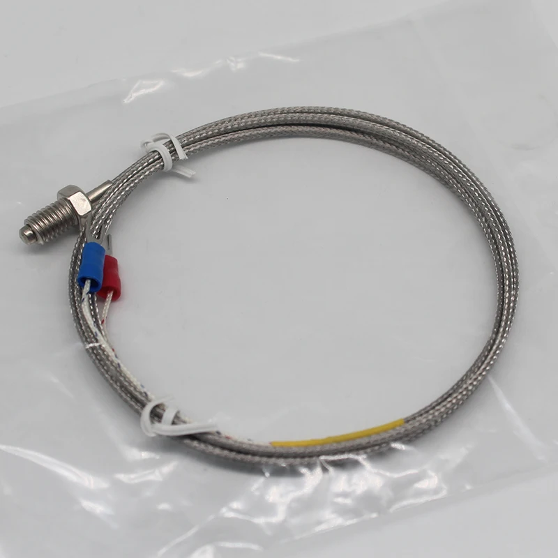 

K E J type temperature sensor 0~400 M8 Screw type Thermocouple with 1m cable temperature sensor