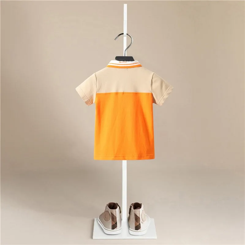 Детская Хлопковая футболка с отложным воротником на возраст 2 6 лет|Футболки для