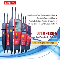 uni t ut18 series handheld voltage and continuity tester 3 phase voltage and phase sequenceon off testrcd tester