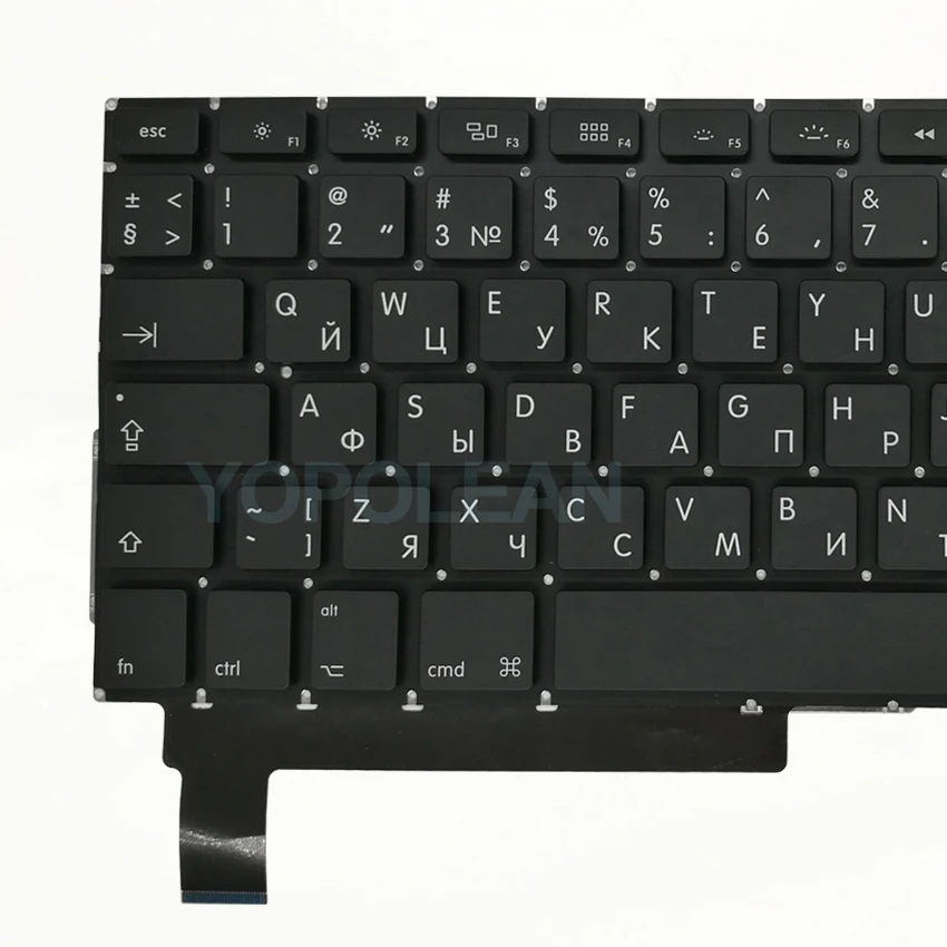 3 шт. Новый ключ UK Russia для Macbook Pro 15" A1286 русская клавиатура + подсветка 2009 2010 2011 2012 годы.