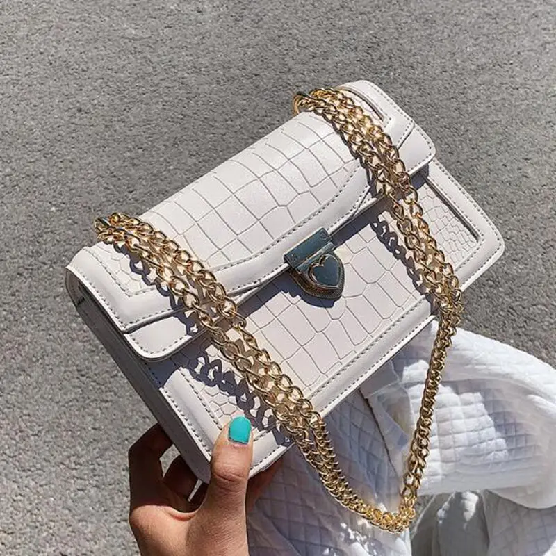 

Crocodile pattern Square Crossbody bag 2020 Fashion New Quality PU Leather Women's Designer Handbag Chain Shoulder Messenger Bag