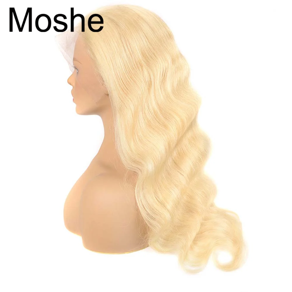 Moshe HD прозрачный кружевной парик 613 блонд прямой T часть Remy Body Wave 13x1 кружевные