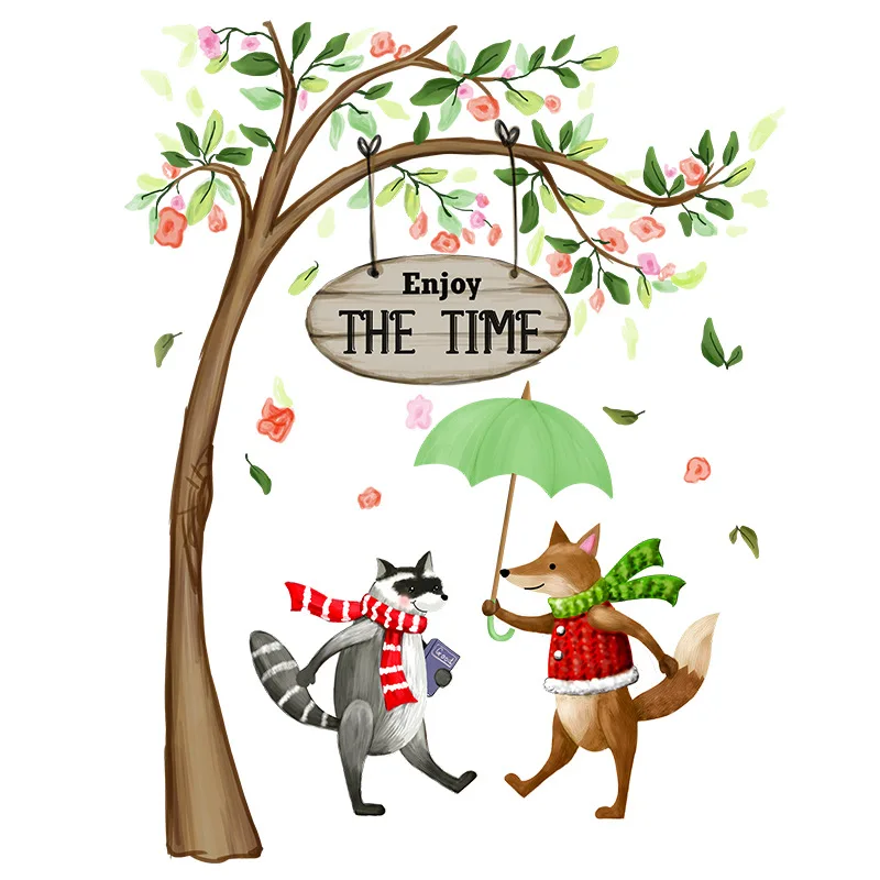 

Creative Anime Fox Wall Stickers for Kids Room Home Living Room Wall Decals Baby Room Decoration Mural Sofa Backdrop Wall Decor