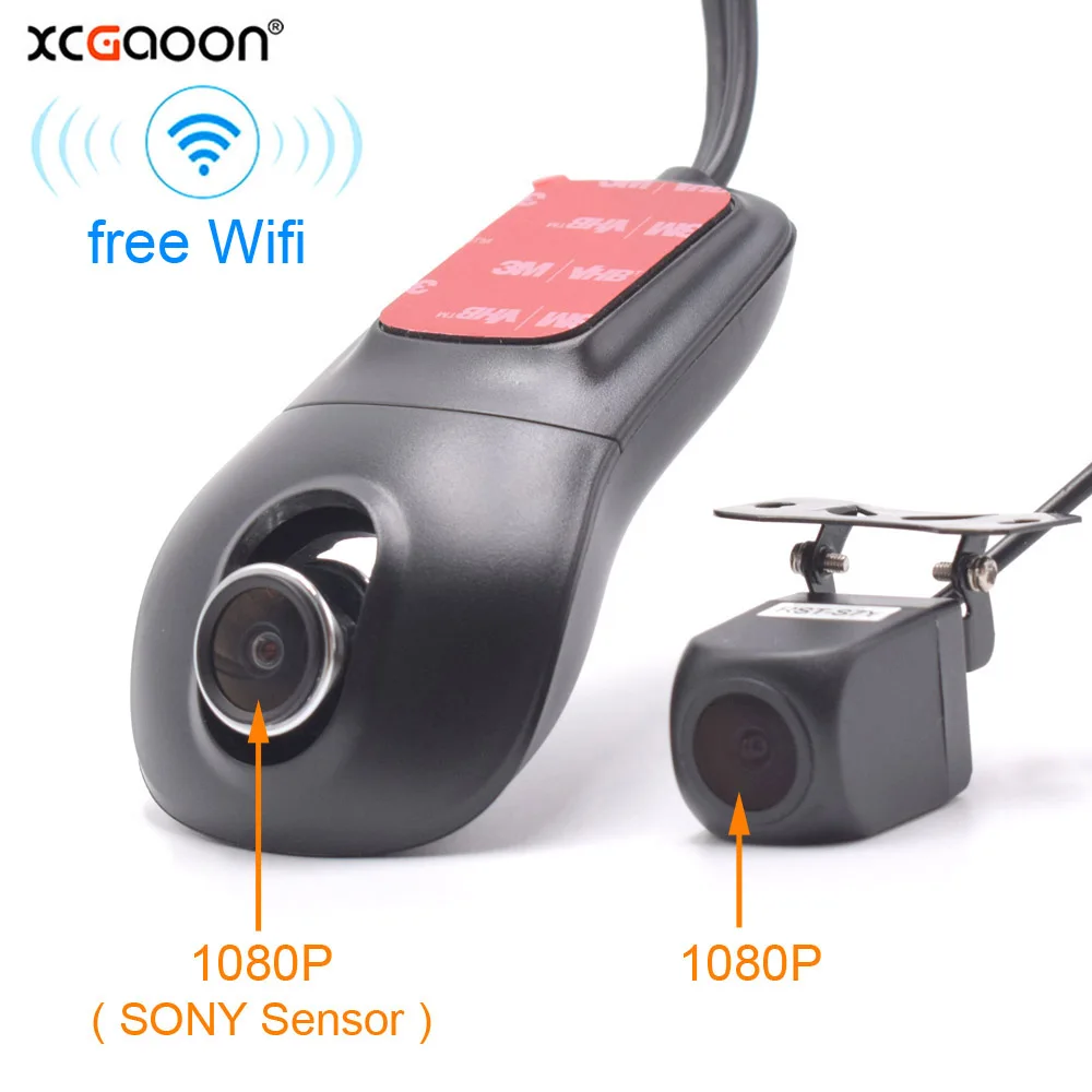 XCGaoon R200S Wifi двойной 1080P передний и задний Автомобильный видеорегистратор