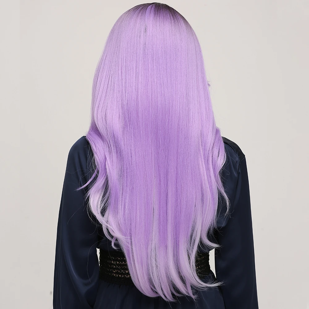 Синтетические парики фиолетового цвета для женщин Длинные Романтические