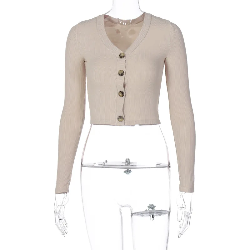 

French Fashion T-shirt Women's 2021 Autumn New Open Umbilical Long-sleeved Top Women's Clothing