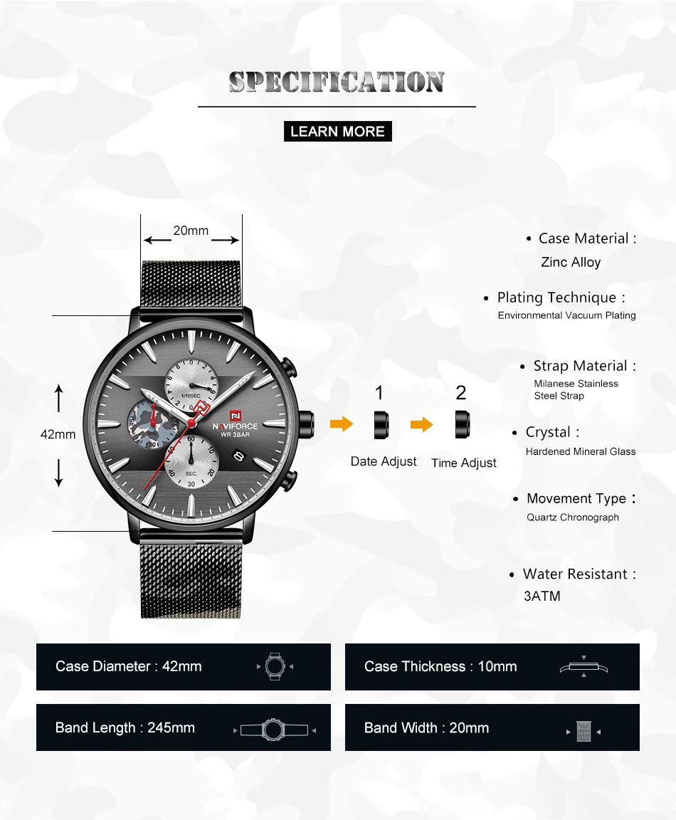 Топ люксовый бренд NAVIFORCE Мужские часы Модные Спортивные кварцевые мужские s часы водонепроницаемые армейские военные наручные часы Relogio Masculino