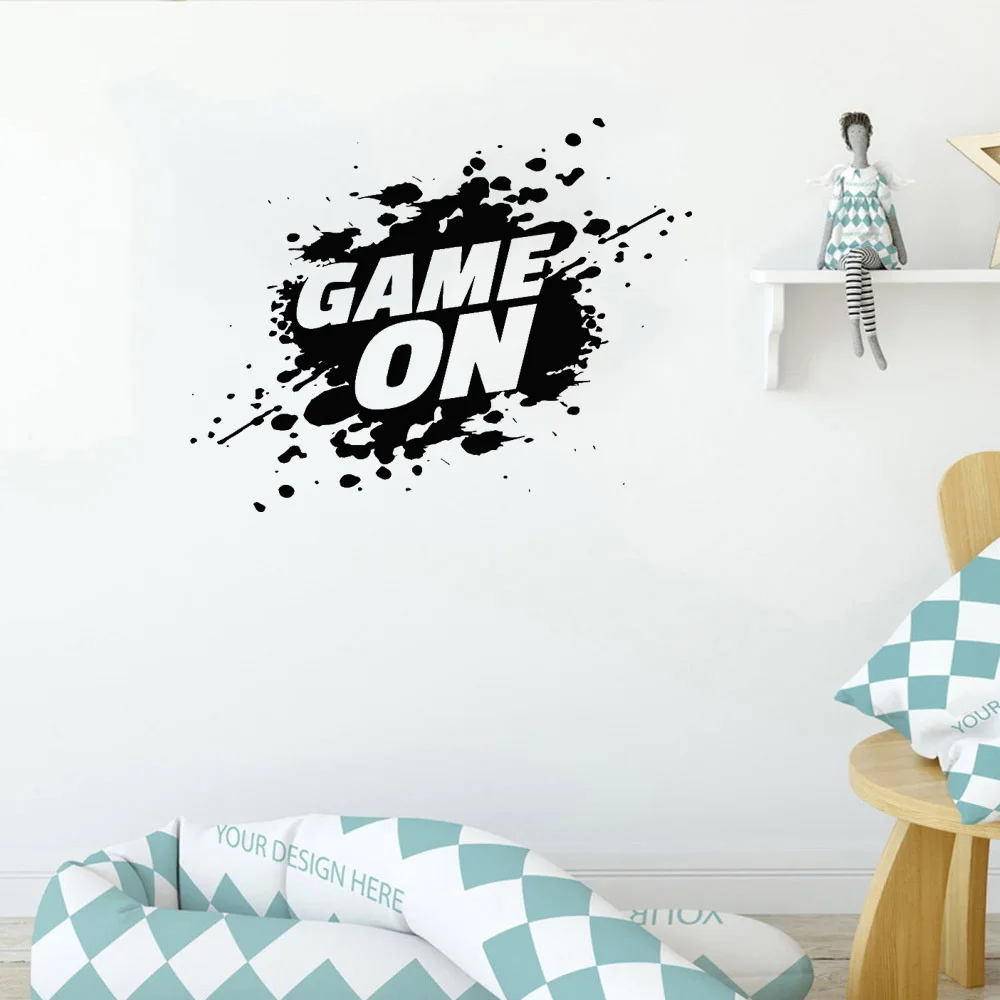 

Game Zone Wall Decal Video Games Play Console Player Gaming Wall Sticker Home Decor For Bedroom Art Vinyl Mural DW21687