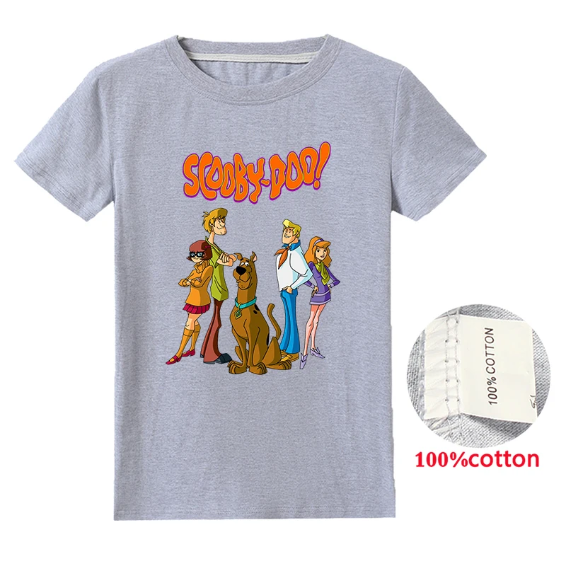 

New Novelty Scooby Doo Children Cartoon T Shirt Wholesale Clothing Baby Boys T-shirts Girls Tops Kid Casual Animal Print Clothes