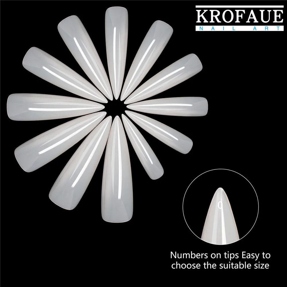 KROFAUE 120 шт./кор. XL длинные ногти находить полезные советы и чистое натуральное