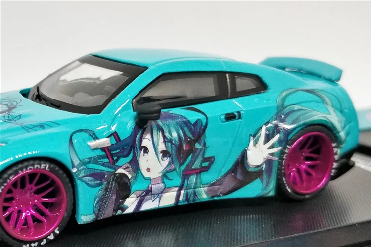 Модель времени 1/64 Nissan Skyline GT-R R35 японская Гора Фудзи сакула Хацунэ Мику литья под давлением модель автомобиля