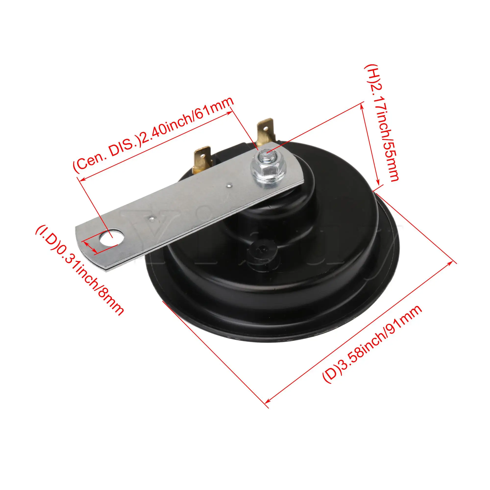 

2x Electric Round Loud Horn Motorcycle Electric Horns for Mopeds 105db