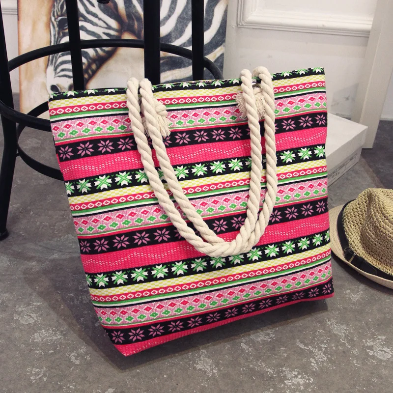 

Women Large capacity Canvas Shopping Bag Ladies Foldable Printing Grocery Pouch Reusable Cotton Totes Girl's Books Bag Handbag