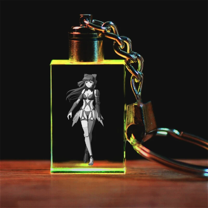 COSANER Mahou Shoujo Square Anime LED Key Chains Keyring Crystal Keychain Light Keyholder Unisex Customized Gifts | Украшения и