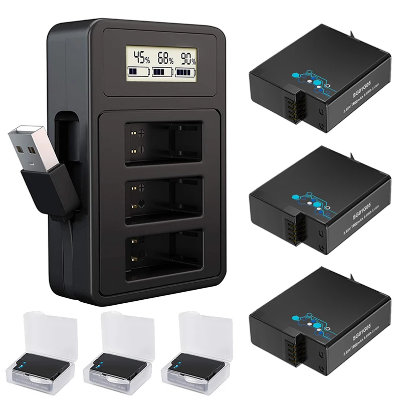 

Used for Gopro Battery or USB Precise Quantity Electricity Display Charger for Go Pro Hero 8 Hero 7 Hero 6 hero 5 Black GoPro