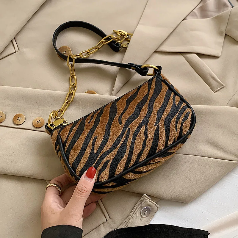Дизайнерская мини сумка под подмышку с принтом зебры для женщин 2021 женские