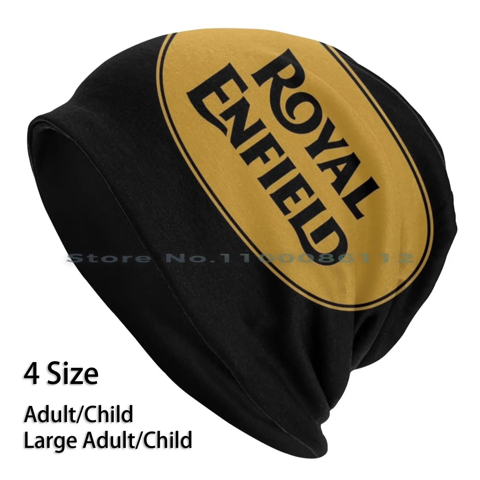 

Royal Enfield Fan Art Logo Vintage Gold Beanies Knit Hat Royal Enfield Classics Bike Motorcycle British Britain Indian Uk