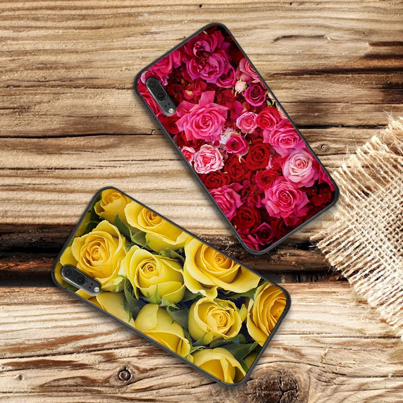 Valentine's day roses flowers Soft Silicone for Huawei P30 Lite Pro P Smart 2016 2019 P8 P9 P10 P20 TPU | Мобильные телефоны и