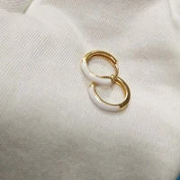 original brand trendy jewelry enamel small huggie earring jewelry simple design 925 silver rhodium k gold rose gold plated