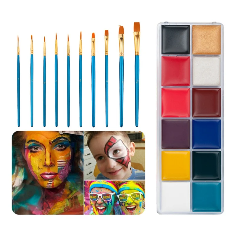 12 цветов Временные татуировки масло профессиональная краска для лица тела