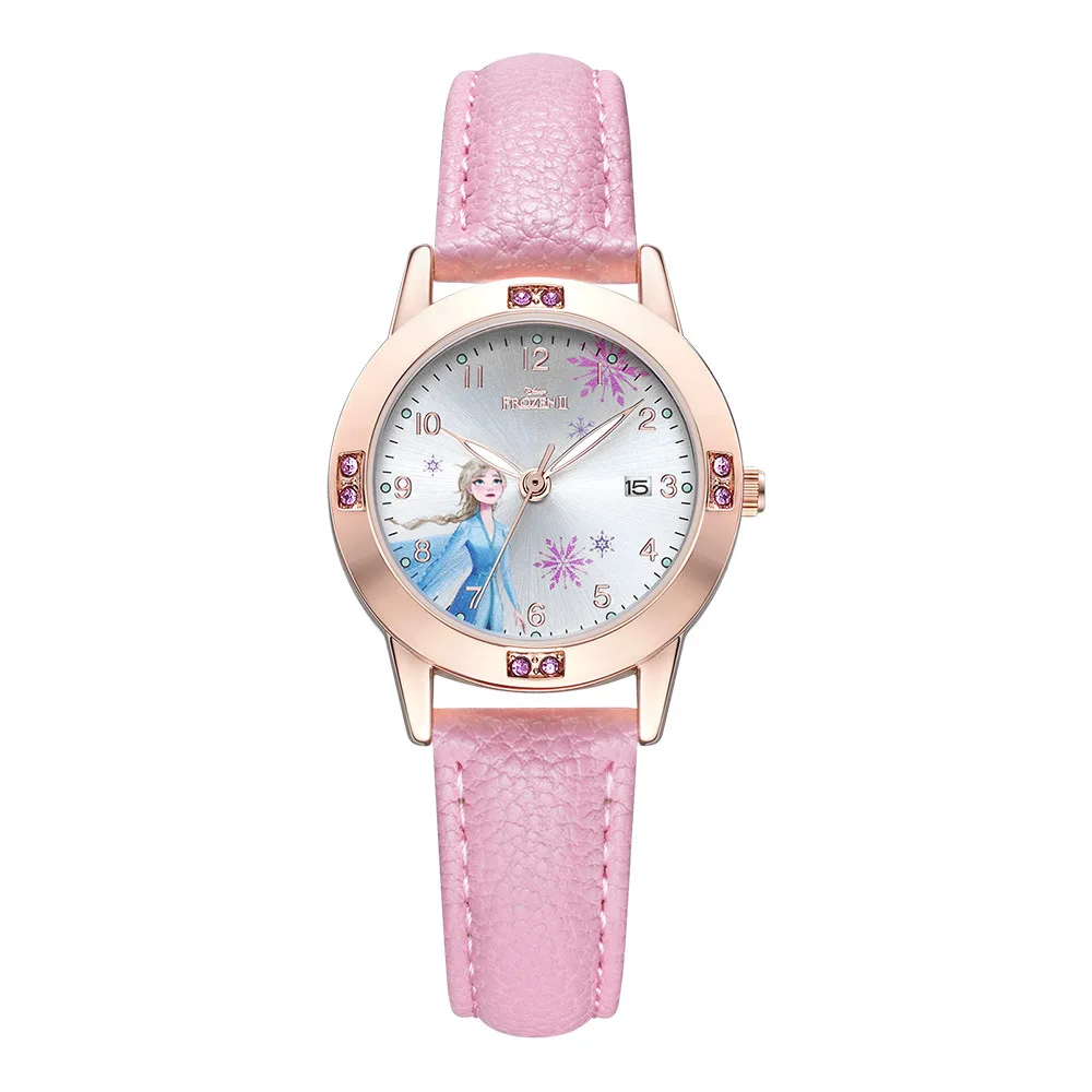 

Original Disney Frozen Princess Watch Fashion Calendar Quartz Watch Middle School Student Belt Girl Child Girl Watch Gift