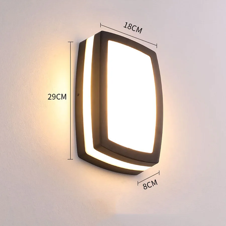 

24W Outdoor LED Wall Lamp Aluminum Waterproof Exterior Wall Light Villa Patio Courtyard Corridor Balcony Aisle Proch Light