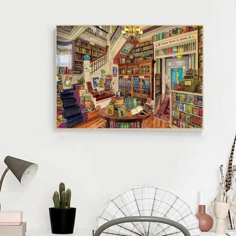 Алмазная картина 5D сделай сам полка для книг вышивка мозаика крест Наборы