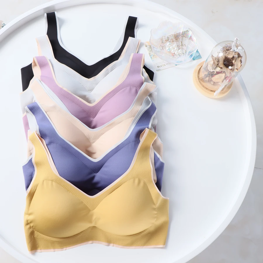 

Seamless Bras for Women Push Up Underwear Removable Padded Wire Free Bralette Gather Shock-Proof Intimate No trace Lingerie