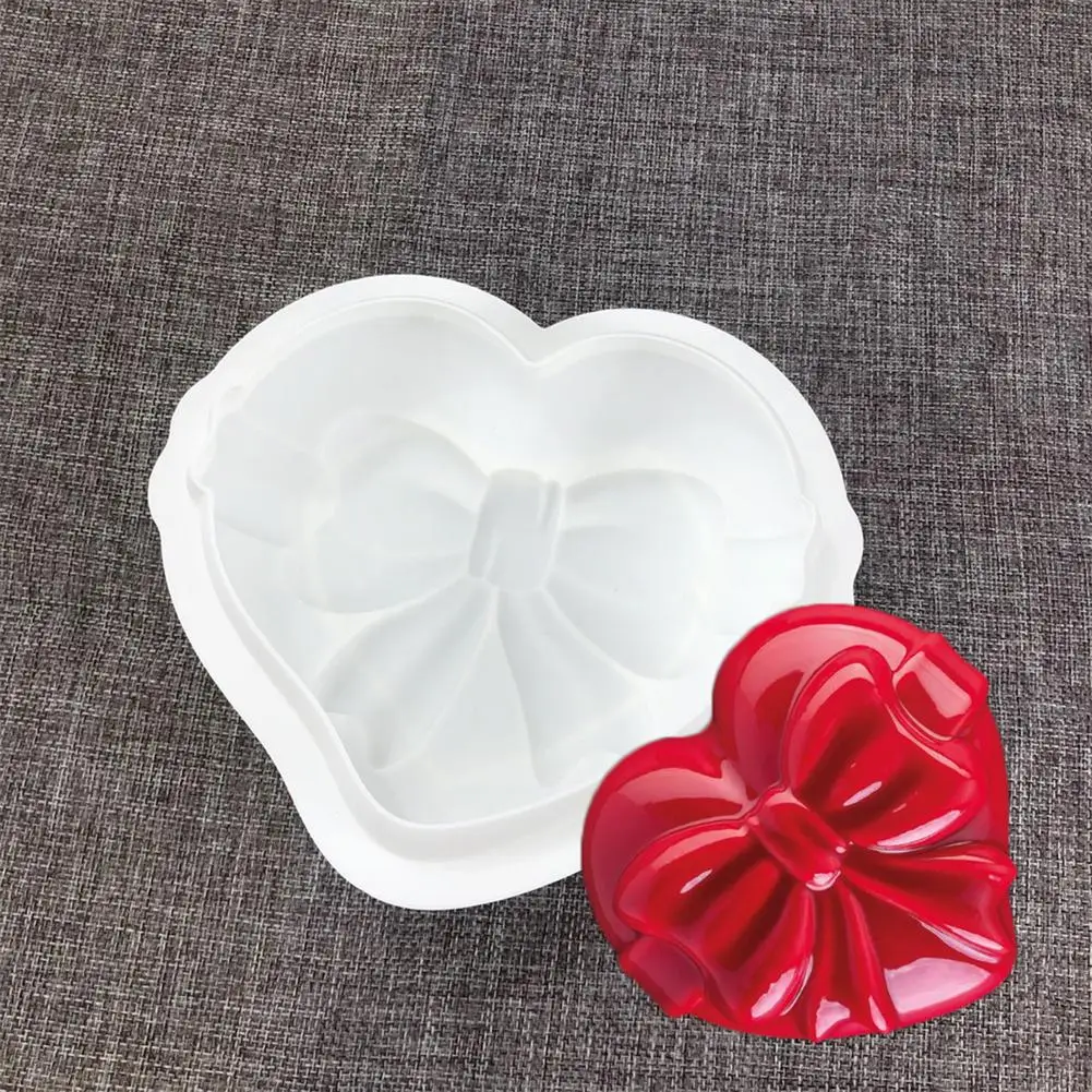 

Bow Heart Shaped Silicone Cake Mold 3D Geometric Cake Silicone Mold Mousse Chocolate Cakes Mould For Birthday Valentines Day