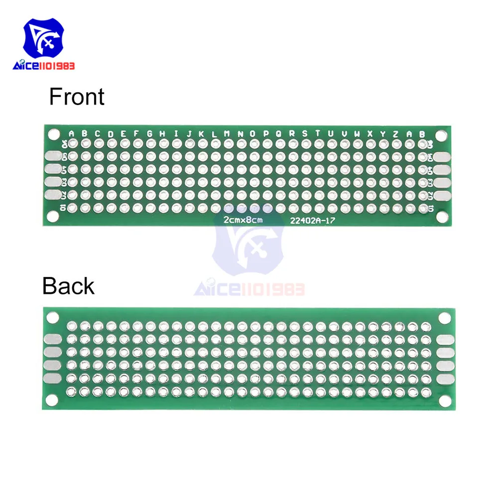 Diymore 1 шт. FR4 стекловолокно DIY Двухсторонняя плата для прототипа 2x8 см