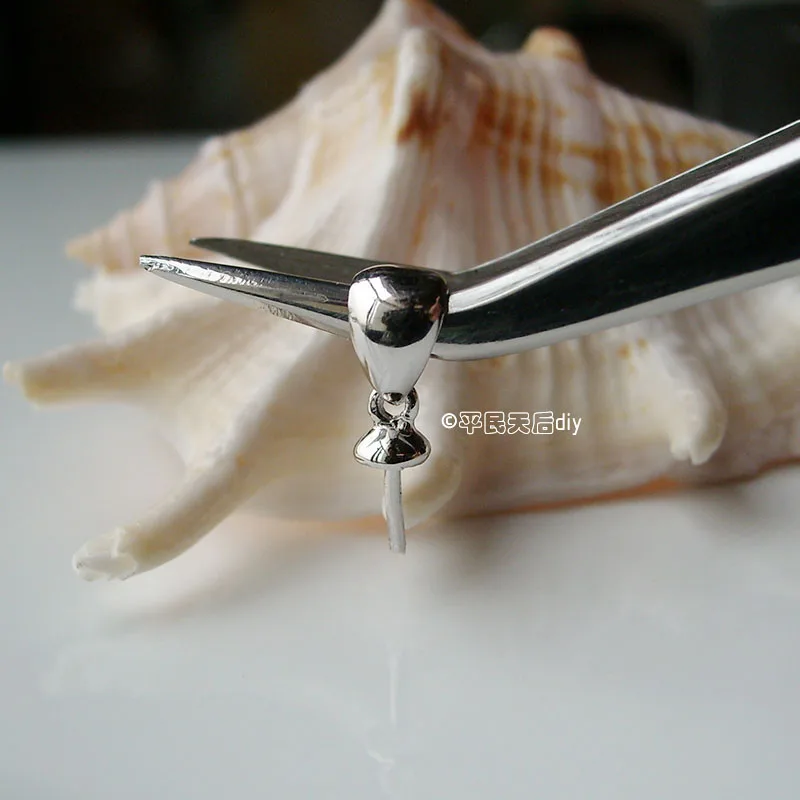 Подвеска из серебра 925 пробы соединитель Бейл зажим с чашкой и подвеской для