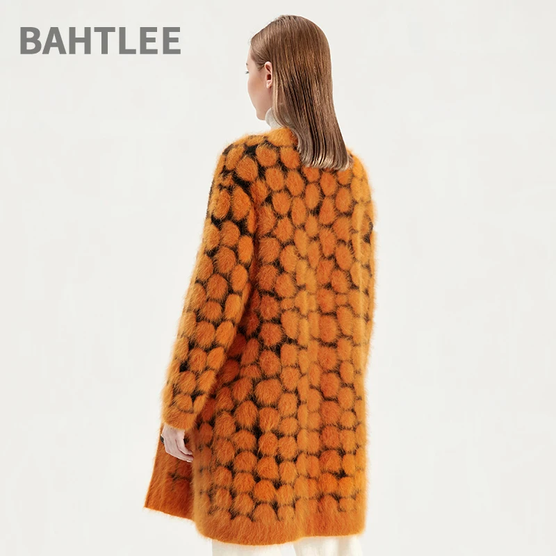 Женский кардиган с леопардовым принтом BAHTLEE Зимний вязаный свитер