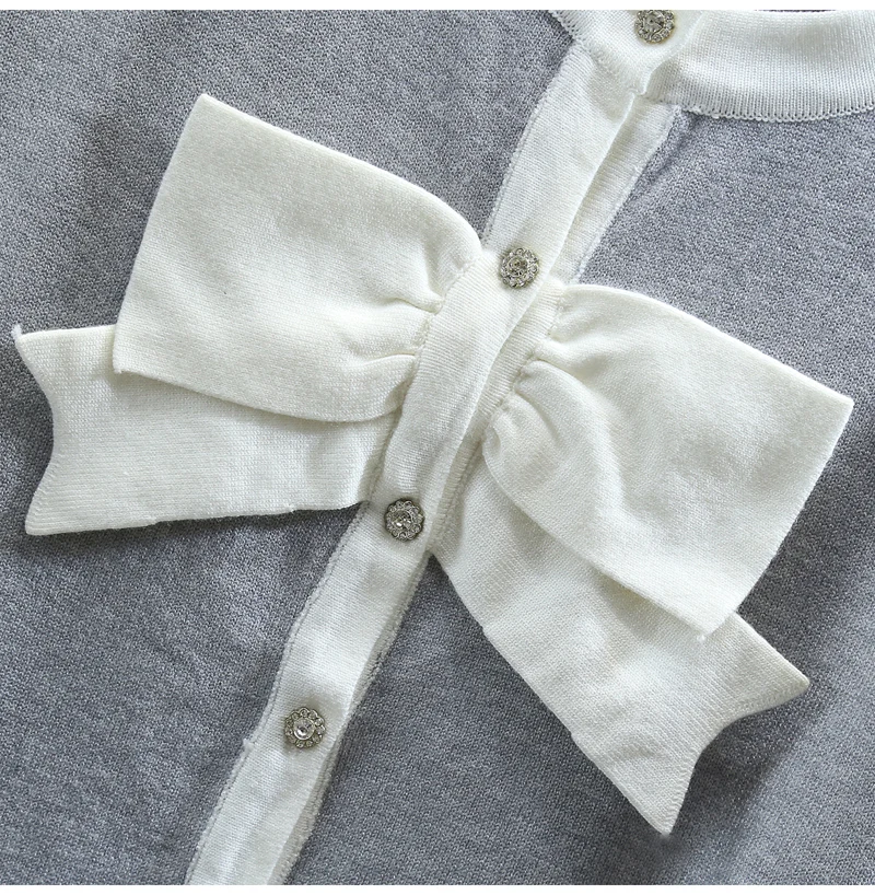 

2020 Autumn Winter Loose Sweater Women Retro Contrast Color Bow Knitting Coat Long Sleeve O-neck Knit sweater Jacket Female