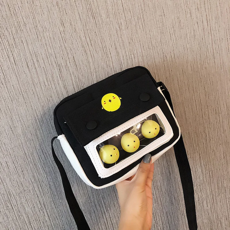 

2020 New Women Shoulder Canvas Bag Cartoon Print Fashion Wallet Flap Handbag Crossbody Bag Cute Girl Phone Purses Messenger Bag