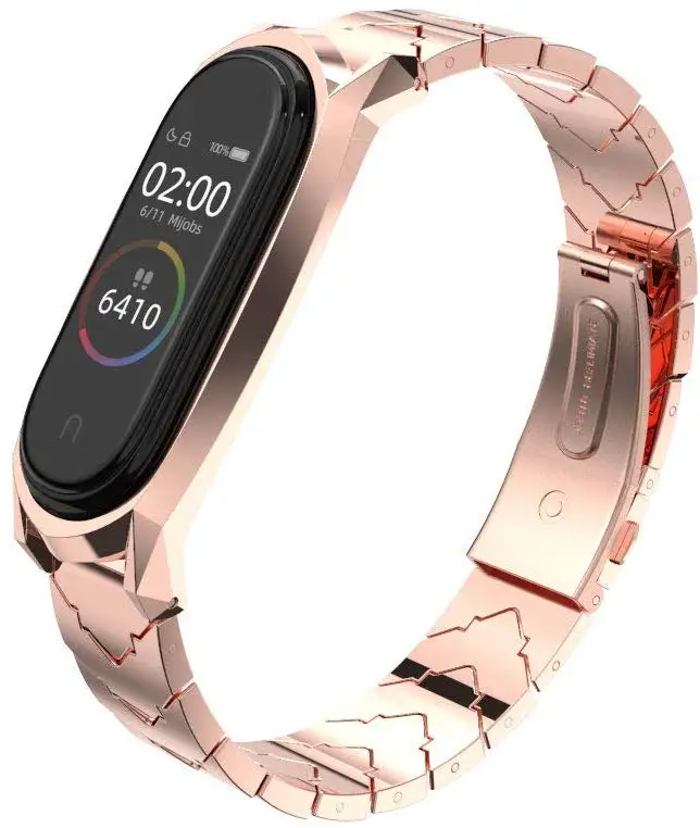 Для Xiaomi Mi Band 4 3 ремешок из нержавеющей стали подходит для band металлический