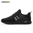 Кроссовки Onemix дышащие сетчатые для мужчин и женщин, удобная повседневная обувь для бега и ходьбы, черные