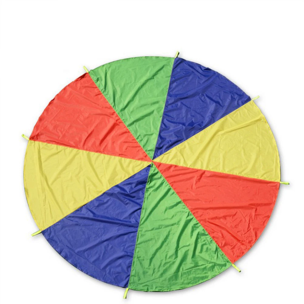 

2M Child Kid Sports Development Outdoor Rainbow Umbrella Parachute Toy Jump-sack Ballute Play Parachute