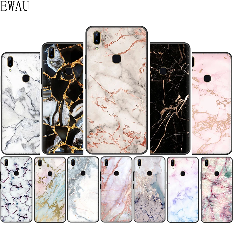 EWAU Гранит скраб Мрамор камень силиконовый чехол для телефона VIVO Y53 Y55 Y81 V5 V7 V9 V11 V15 Pro Y17 Y69 Y71 Y91 Y93 Y66