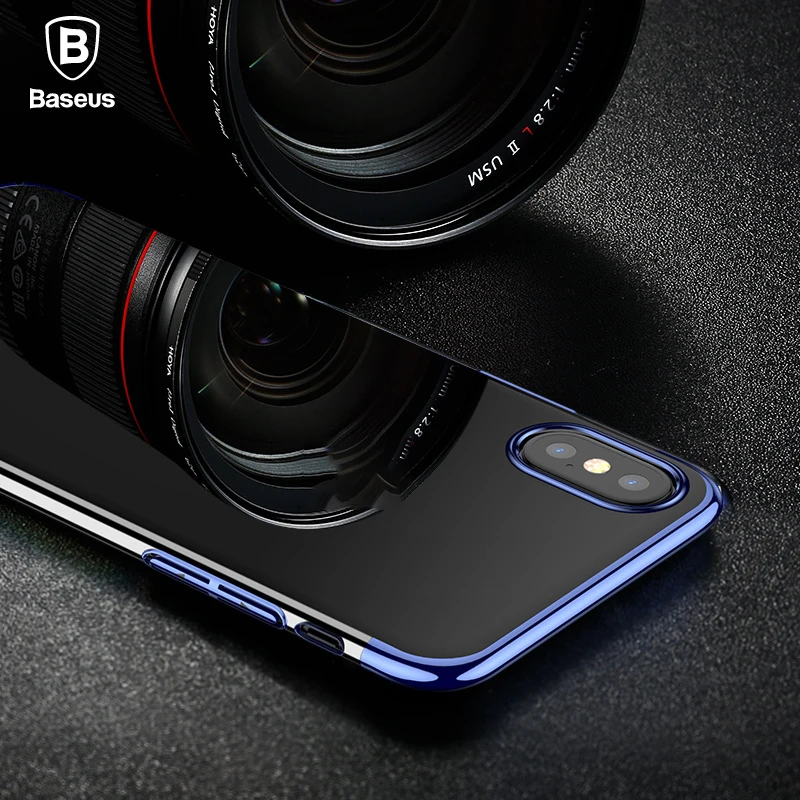 Роскошный чехол для телефона Baseus iPhone X Capinhas ультратонкая жесткая задняя крышка из