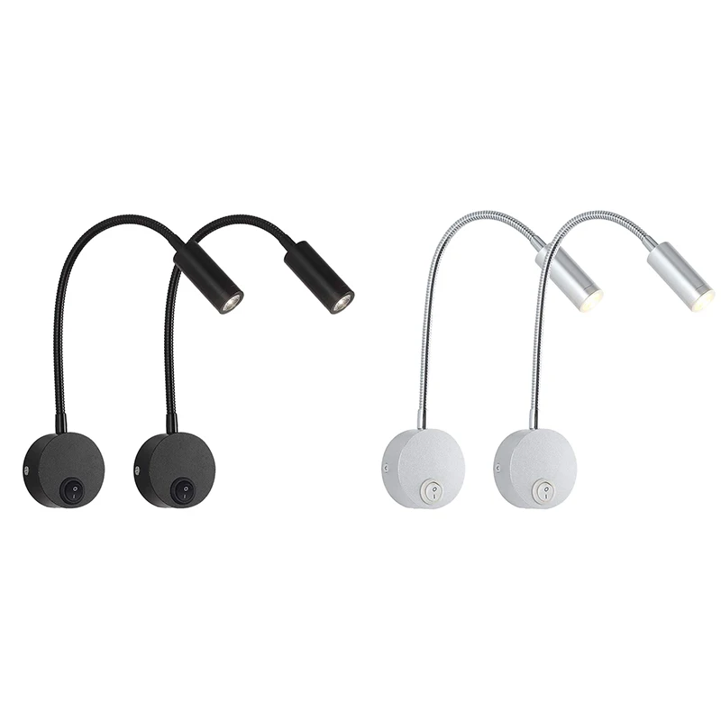 

2PCS DC 12V Reading Light with USB Charging Port, RV Interior Lights, Flexible LED Light Fixtures