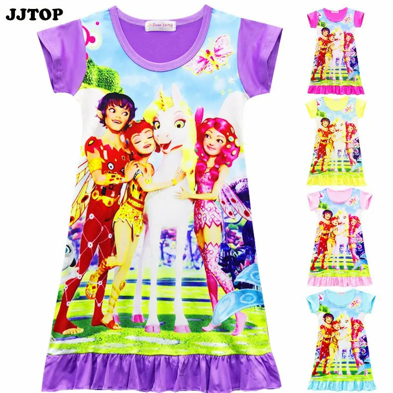 Детская ночная рубашка с героями мультфильмов Миа и я платья средней длины