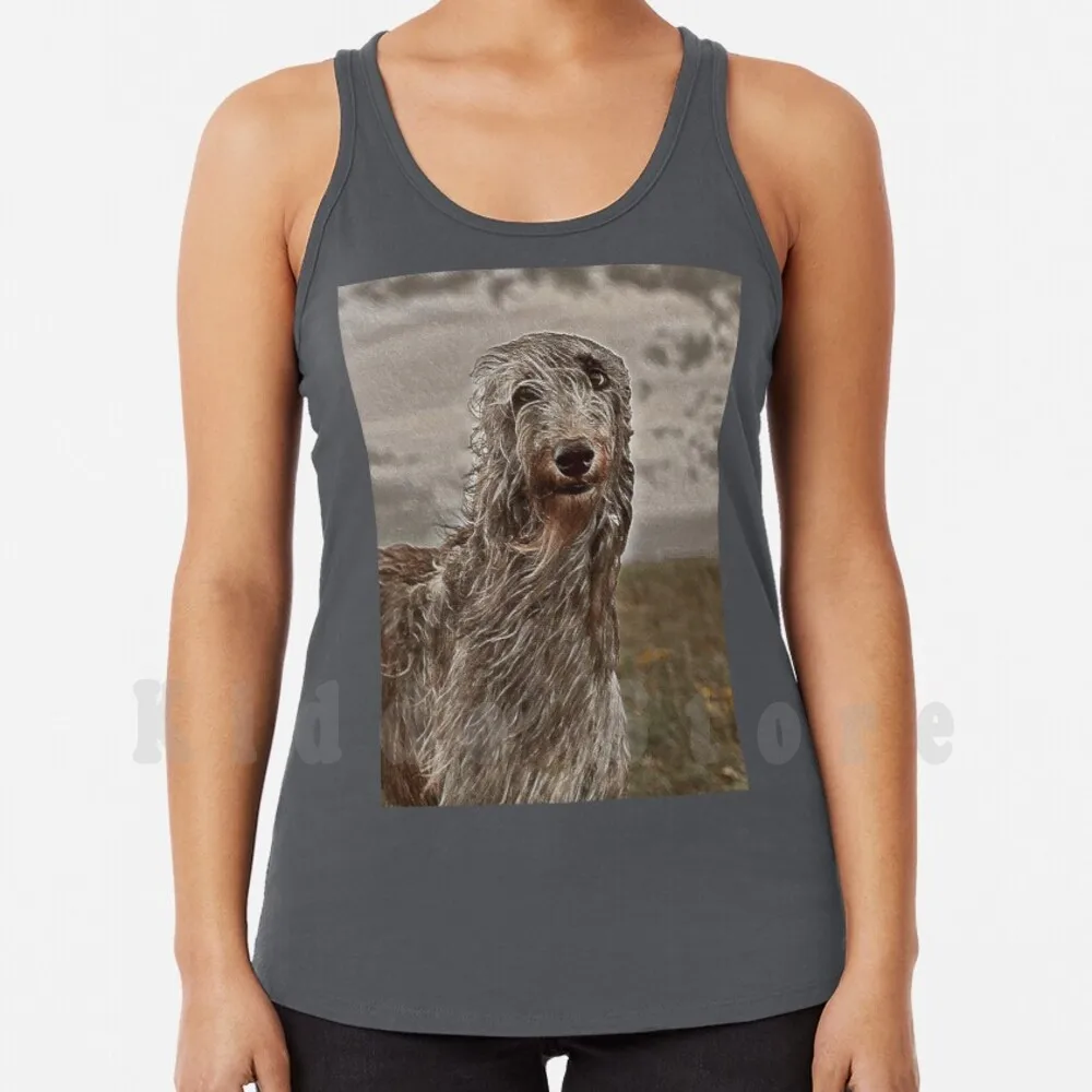 

Deerhound под дождем, майки, жилеты, без рукавов, с изображением собаки