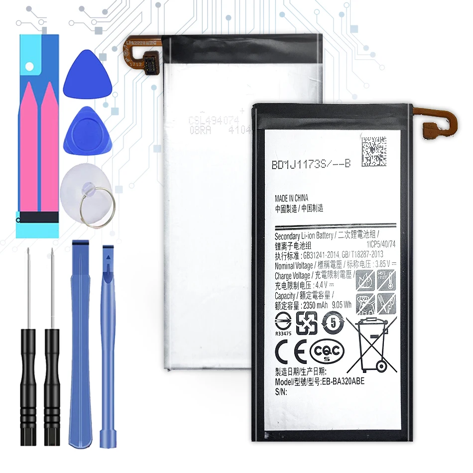 Запасная батарея для Samsung Galaxy A3 2017 A320 A320F SM EB BA320ABE 2350 мА/ч литий ионный аккумулятор