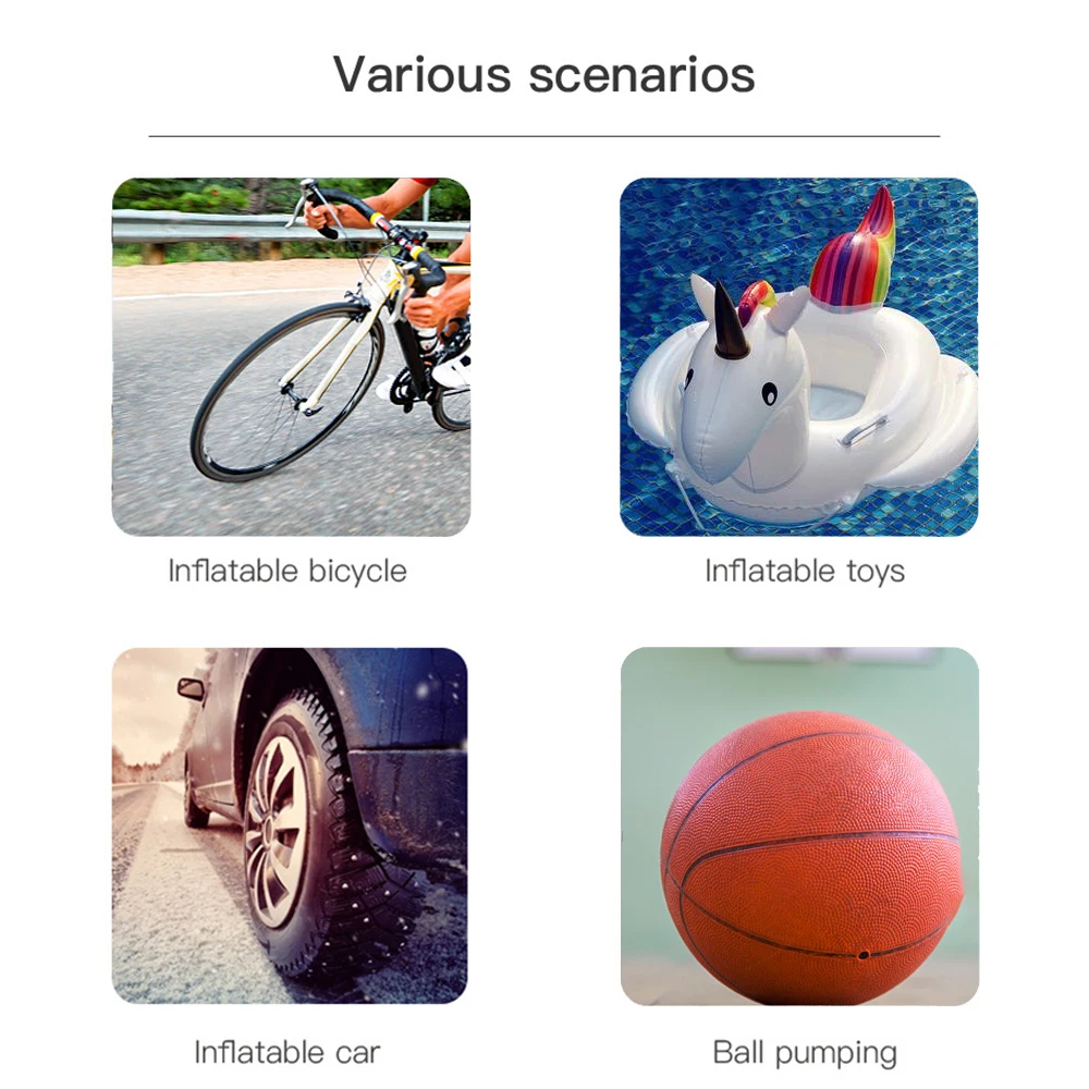 Портативный воздушный компрессор ручной мини насос для накачки шин с ЖК дисплеем