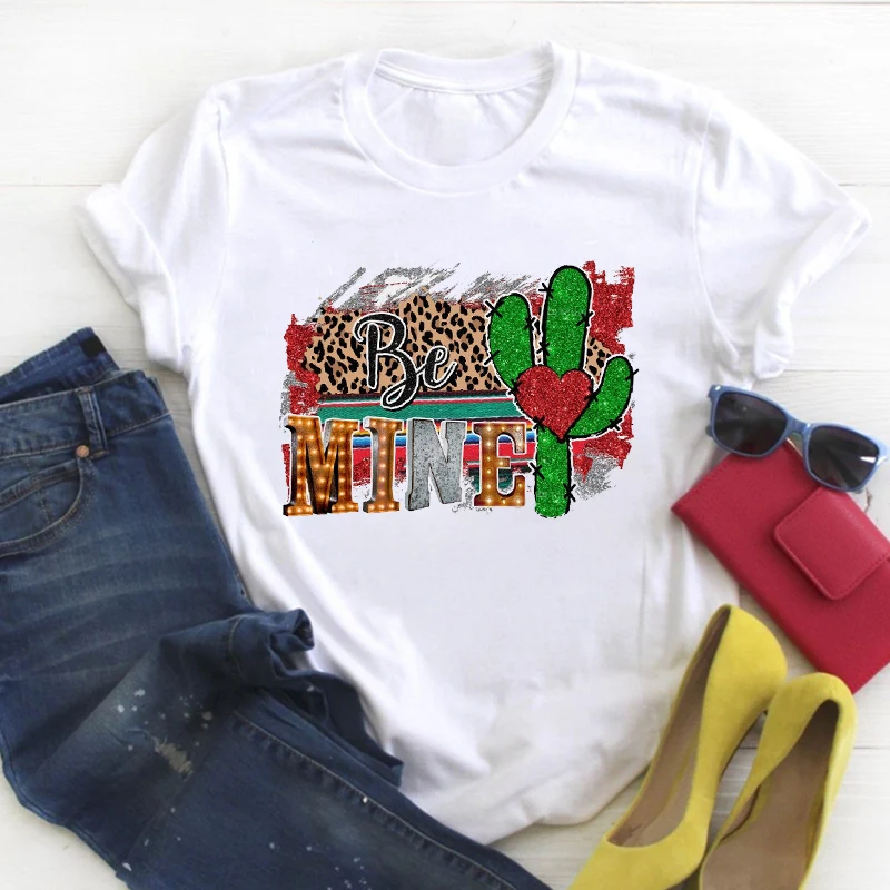 

Women Love Sweet Fashion Cartoon Valentine Print Summer Female Tshirt Womens T Tee Ladies Top Shirt Clothes Graphic T-shirt